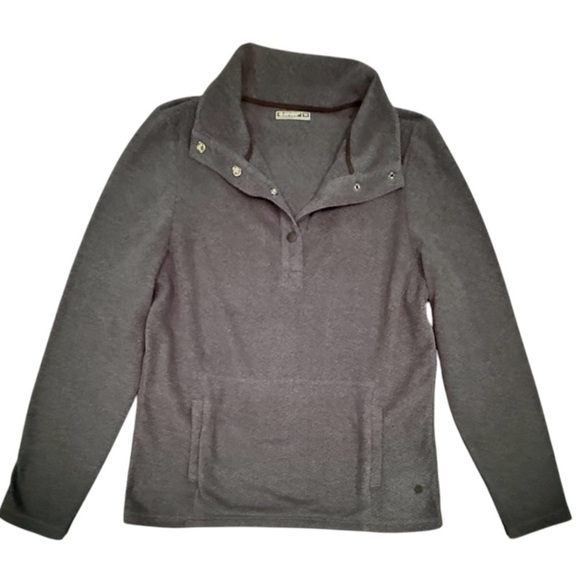 Hi-Tec Gray Women's Polar Fleece Quarter Button Up Sweatshirt Size Medium - Picture 1 of 9